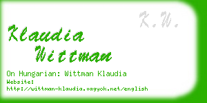 klaudia wittman business card